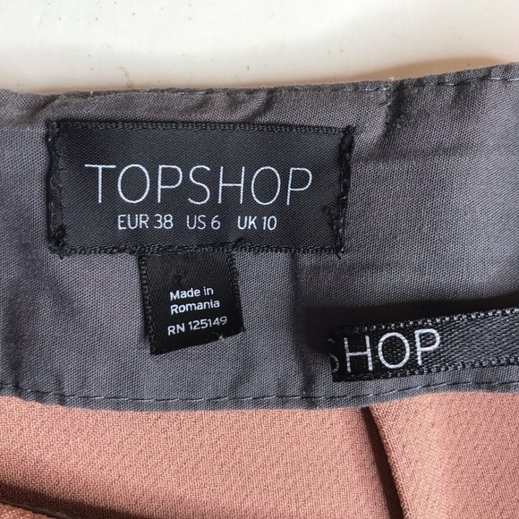 TOPSHOP Dusty Pink Lace-Up Waist Wide Leg Trousers Gauchos Culottes Size 6 - Picture 9 of 14